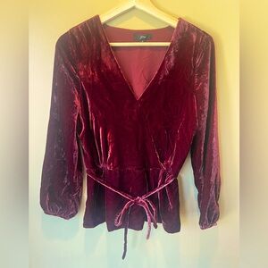 J. Crew Velvet Faux Wrap Top Womens 4
